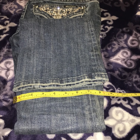 Miss Me Rhinestone Boot Cut Denim Blue Jeans - Picture 10 of 10